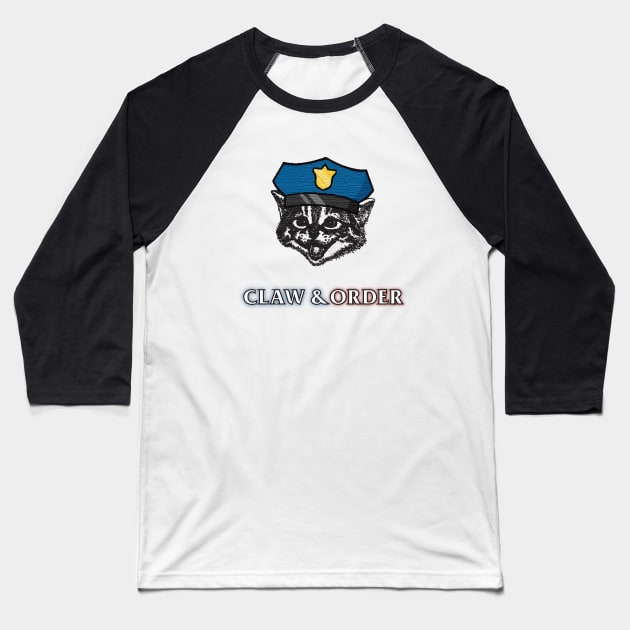 Law and order cat Baseball T-Shirt by AJDP23